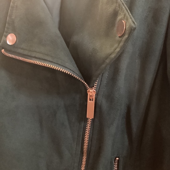 Green suede biker jacket size L - Picture 5 of 6
